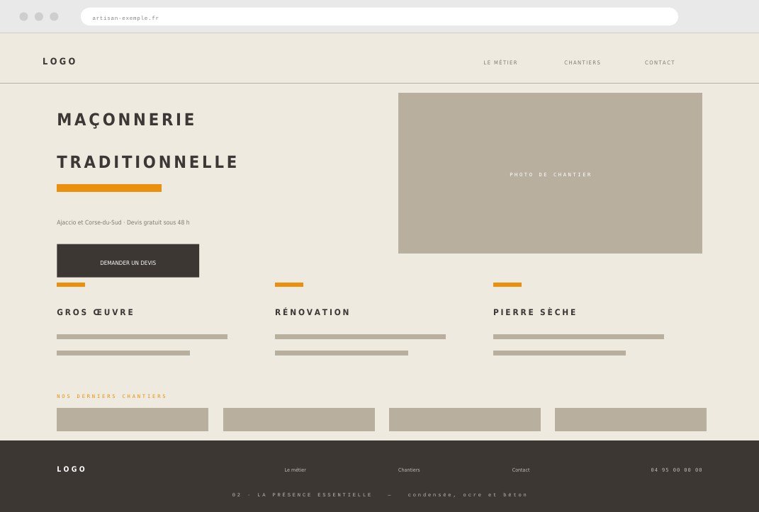 Structure type d'un site « La présence essentielle »